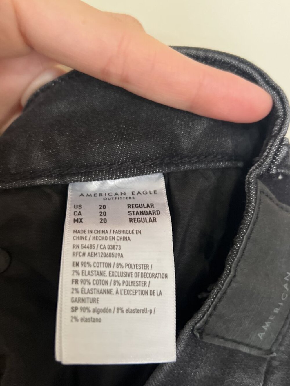 NWT American Eagle Charcoal Wash Curvy Super High Rise Flare Jeans - Picture 6 of 7